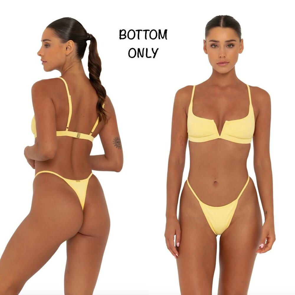 FAE Swim JONES Thong Bikini Bottom - Buttercup - Minimal Coverage